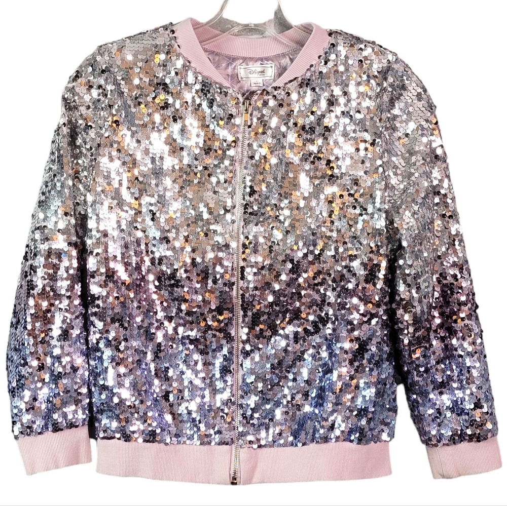 D-Signed Disney Sequence Shimmery Pink Fashion Lightweight Jacket Youth Size L